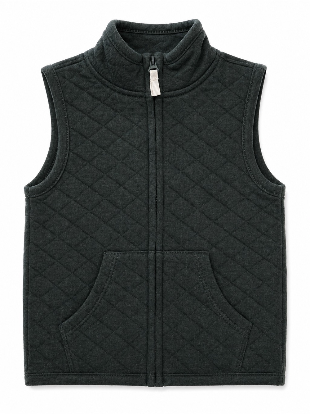 chick pea Quilted Fleece Vest - Black